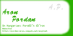aron pordan business card